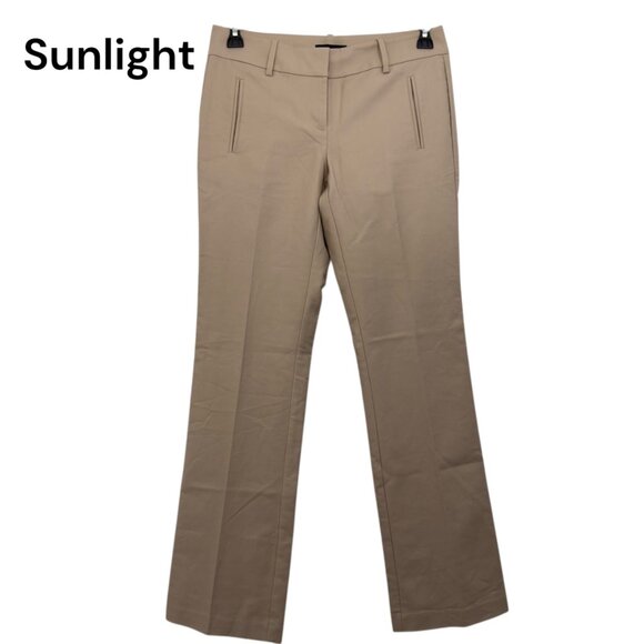 Ann Taylor Beige Womens Dress Pants Size 4 Cotton/Spandex Blend With Pockets - Picture 1 of 11